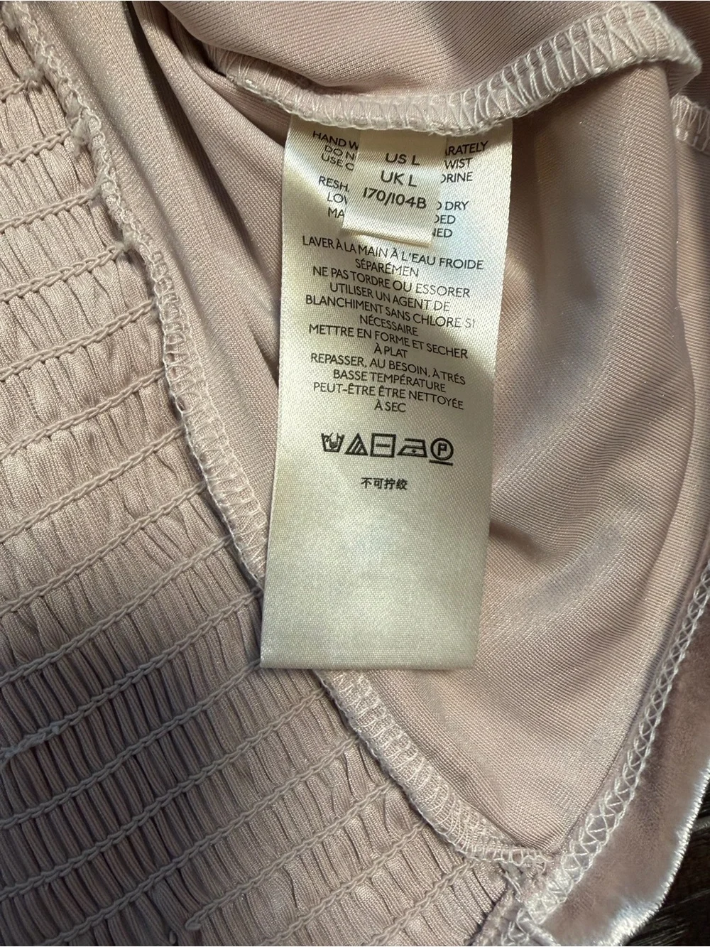 Anthropologie Jessima Neutral Blush Velvet Square Neck Puff Sleeve Top L